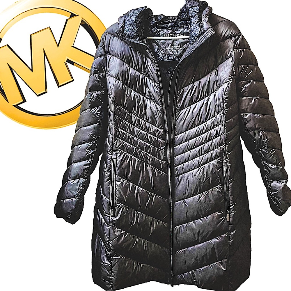 Michael Kors XL hooded, packable puffer coat